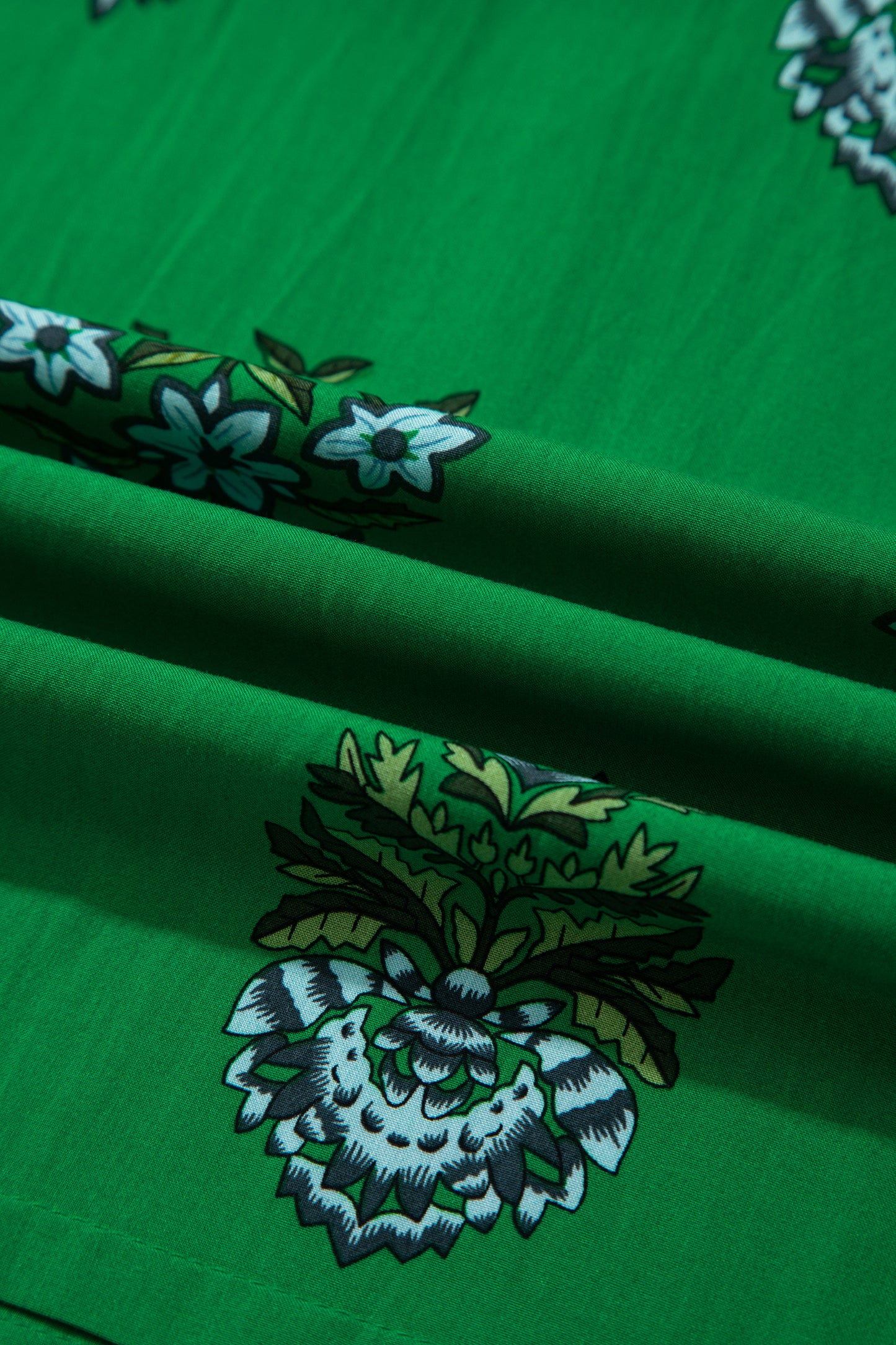 Women's Green Floral High Waist Summer Maxi Dress