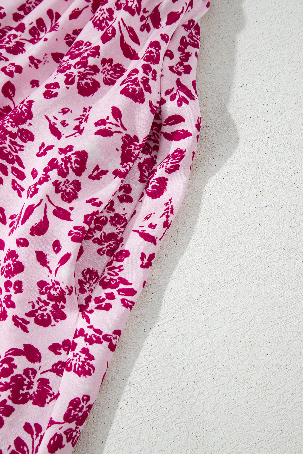 Women's Pink Floral Cutout Back Sleeveless Summer Maxi Dress
