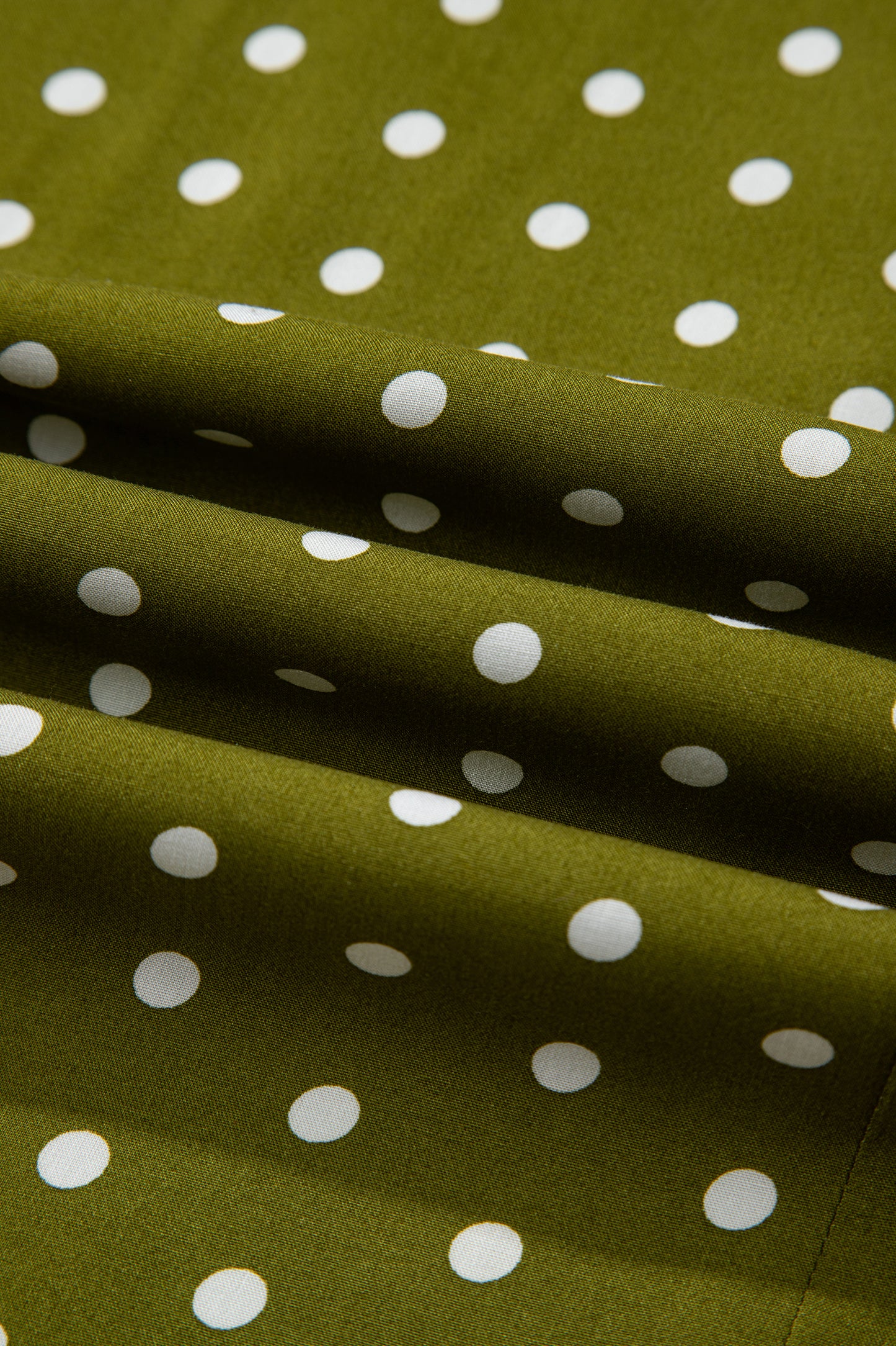 Women's Green Polka Dot High Waist Summer Maxi Dress
