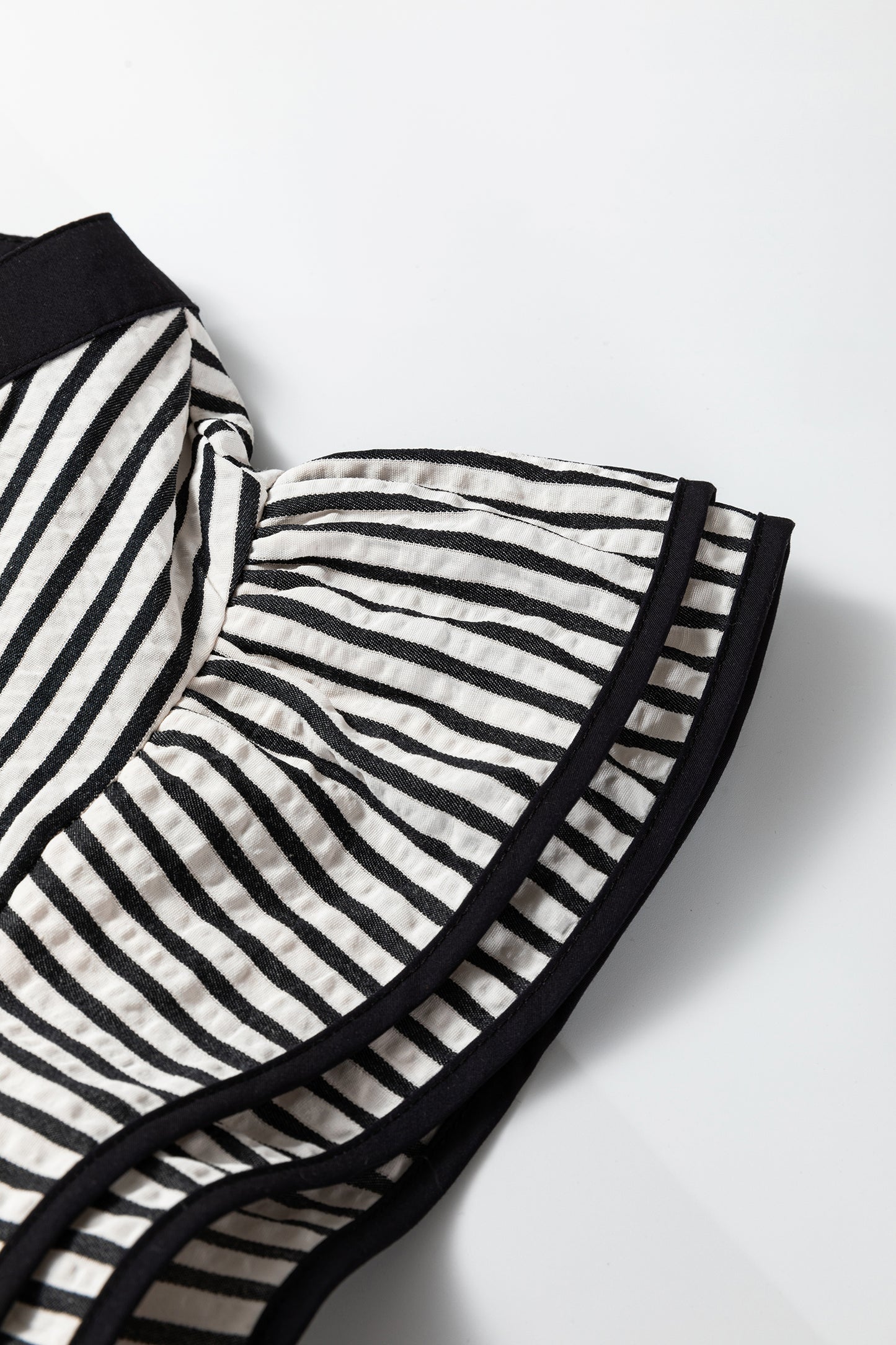 Women's Black Stripe Short Sleeve Summer Midi Dress