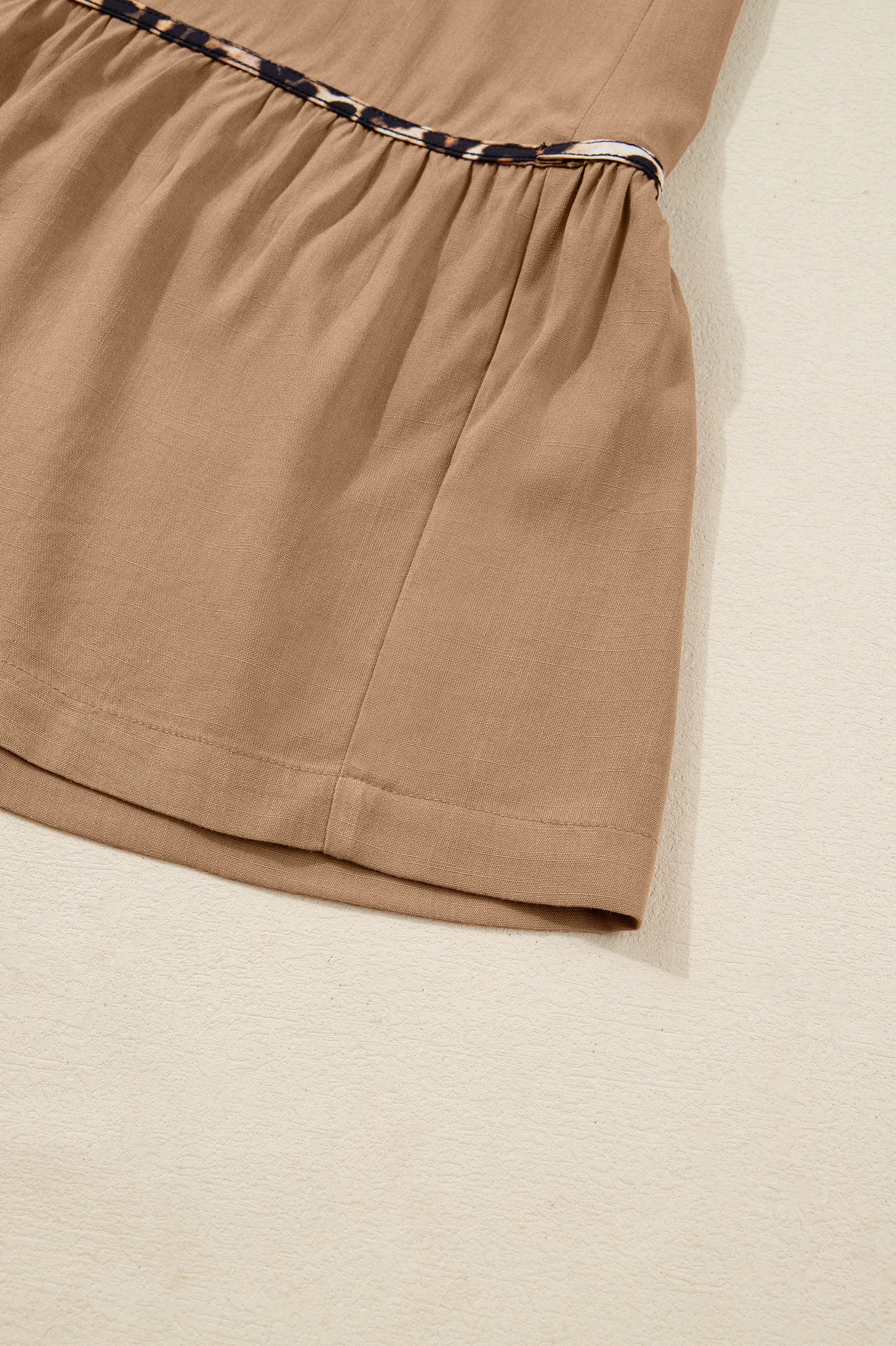 Women's Brown V Neckline Plus Size Summer Maxi Dress