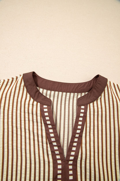 Women's Brown Short Sleeve Summer Midi Dress