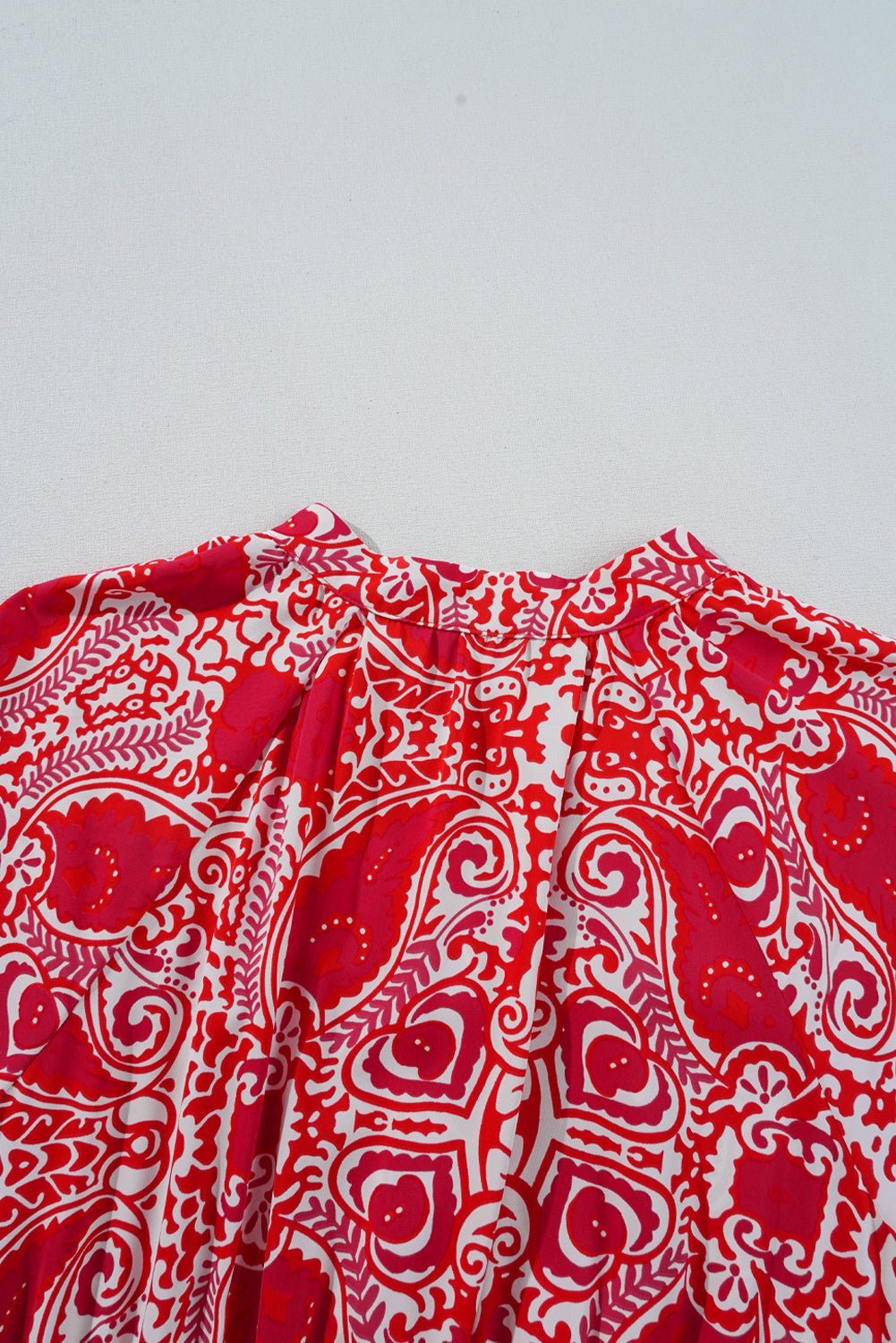Women's Red Puff Sleeve Summer Maxi Dress
