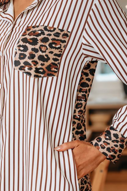 Women's Brown Stripe Summer Maxi Dress