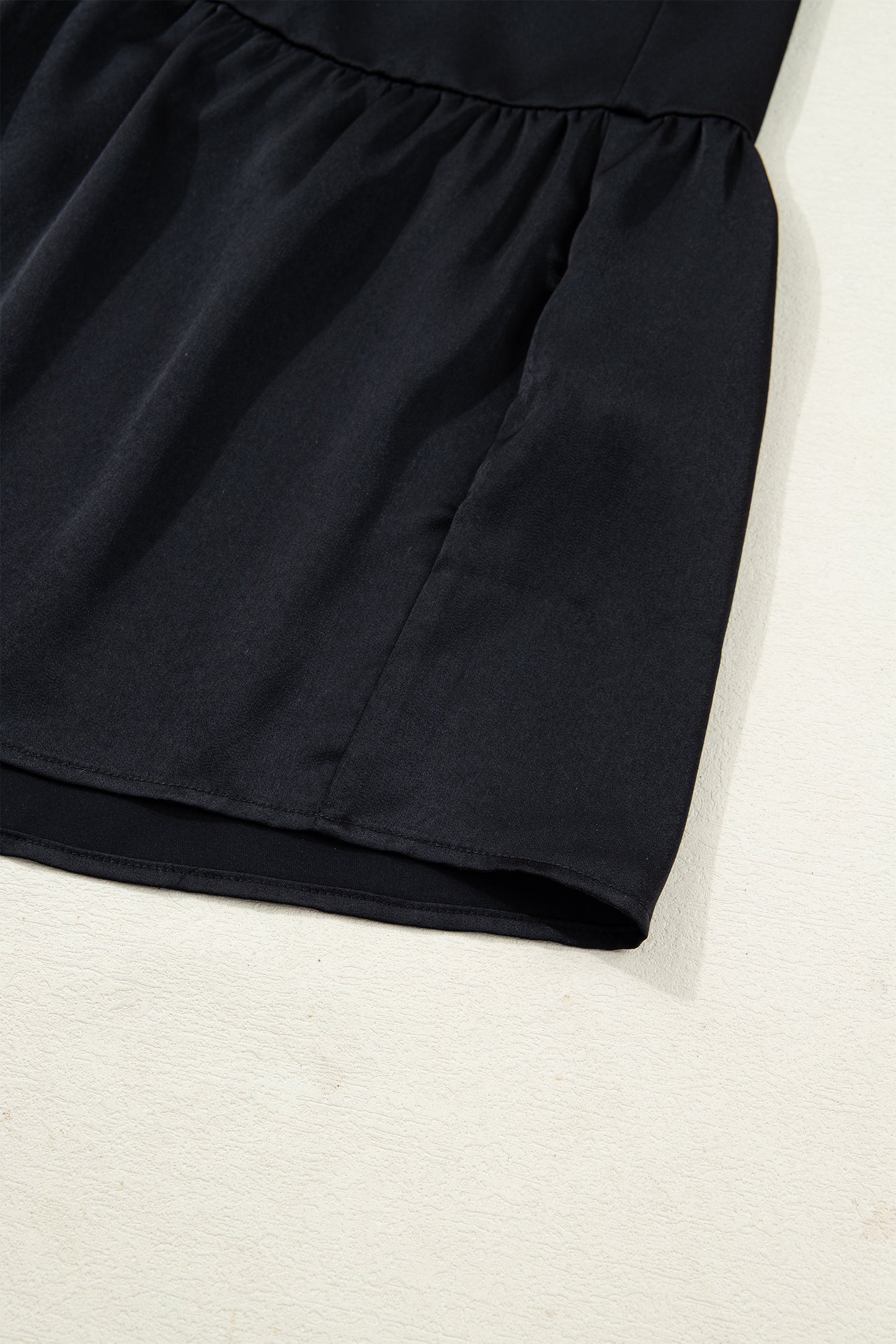 Women's Black Flounced Bracelet Sleeve Summer Midi Dress