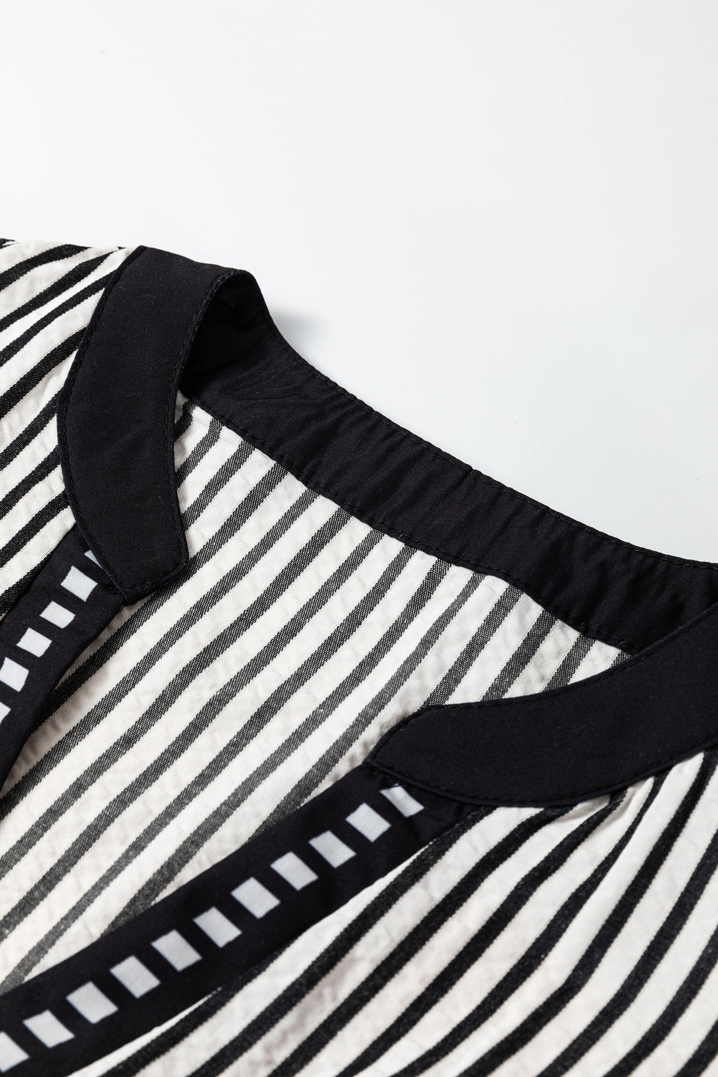 Women's Black Stripe Short Sleeve Summer Midi Dress