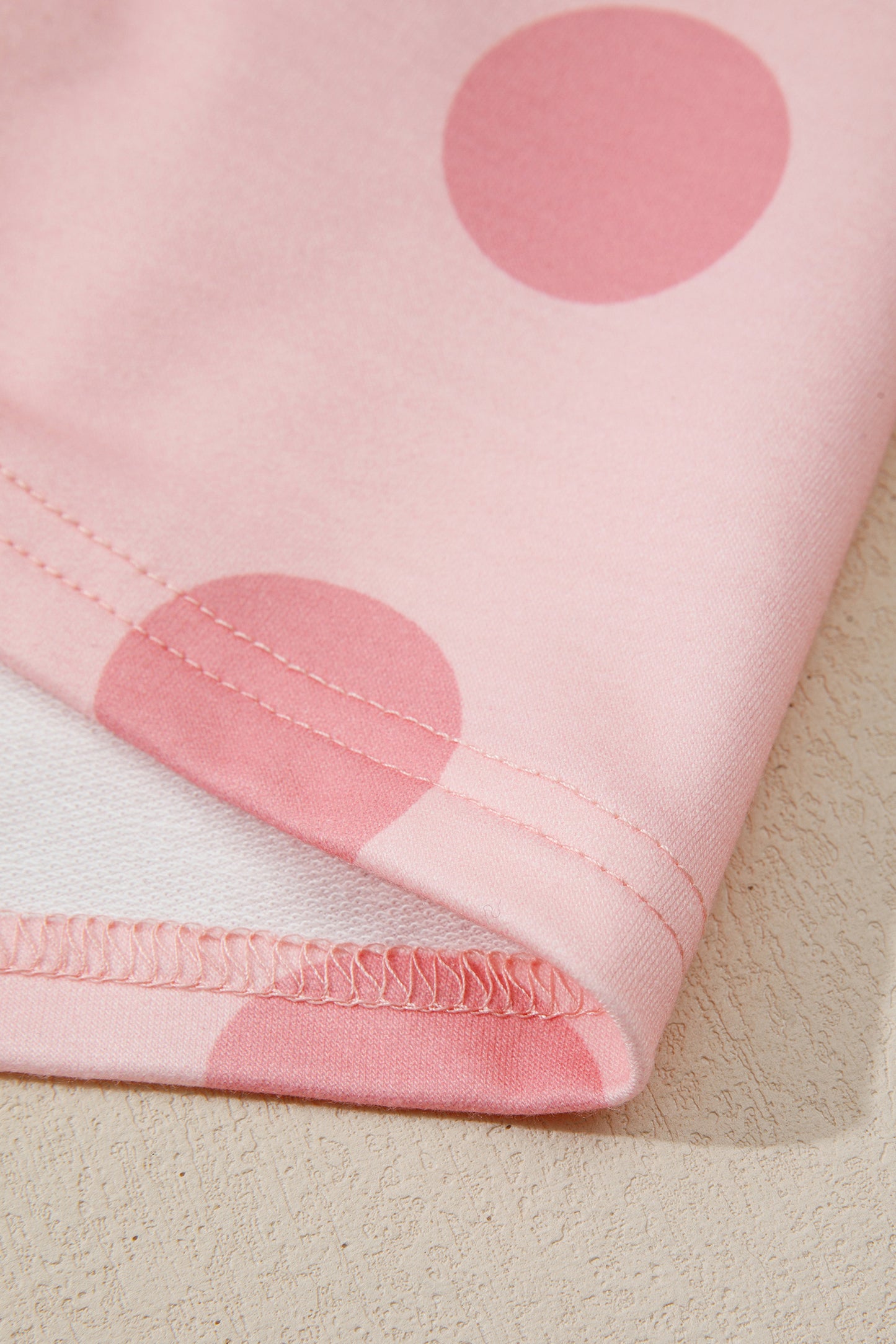 Women's Pink Polka Dot Long Sleeve Summer Mini Dress