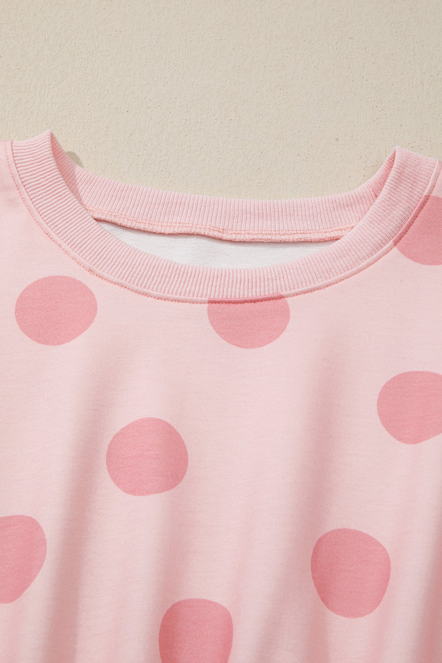 Women's Pink Polka Dot Long Sleeve Summer Mini Dress