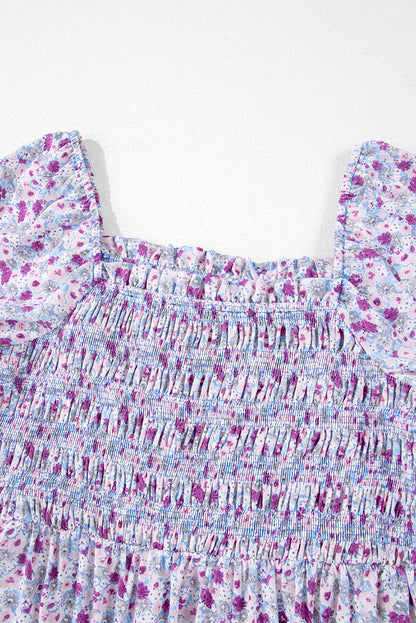 Women's Purple Floral Summer Maxi Dress