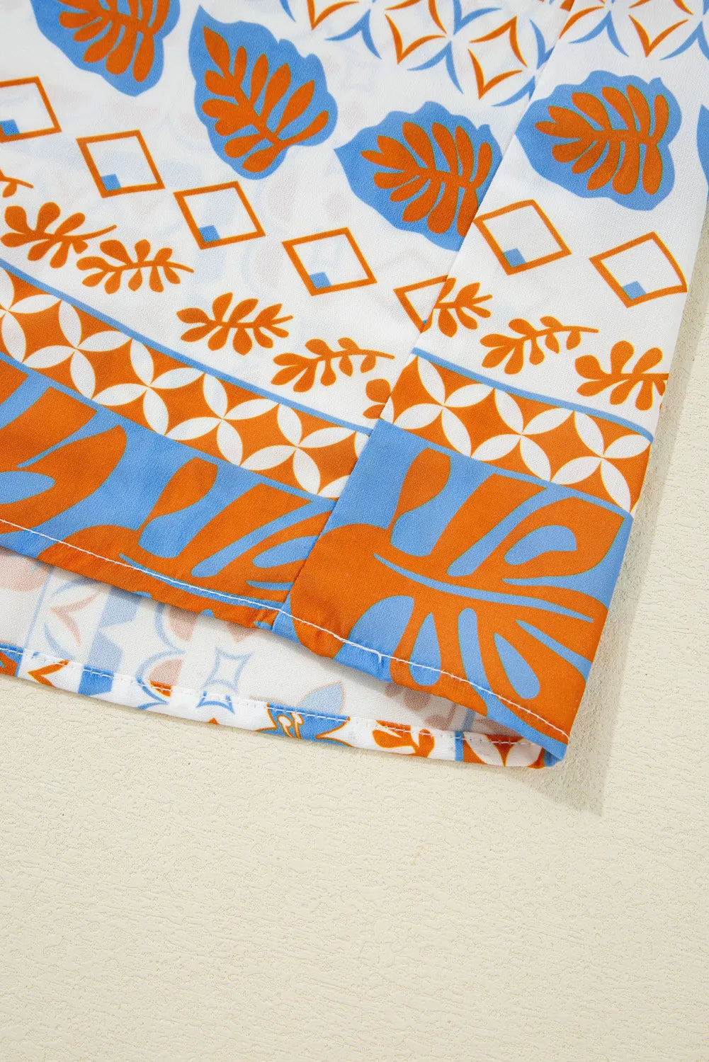 Orange Multi Print Maxi Dress with Ricrac Trim