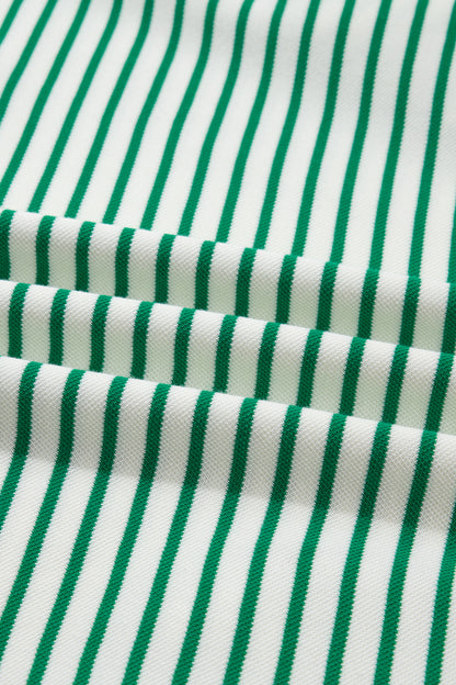 Women's Green Stripe Summer Mini Dress with Pockets