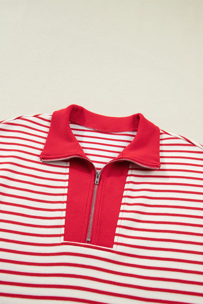 Women's Red Stripe Summer Mini Dress with Pockets