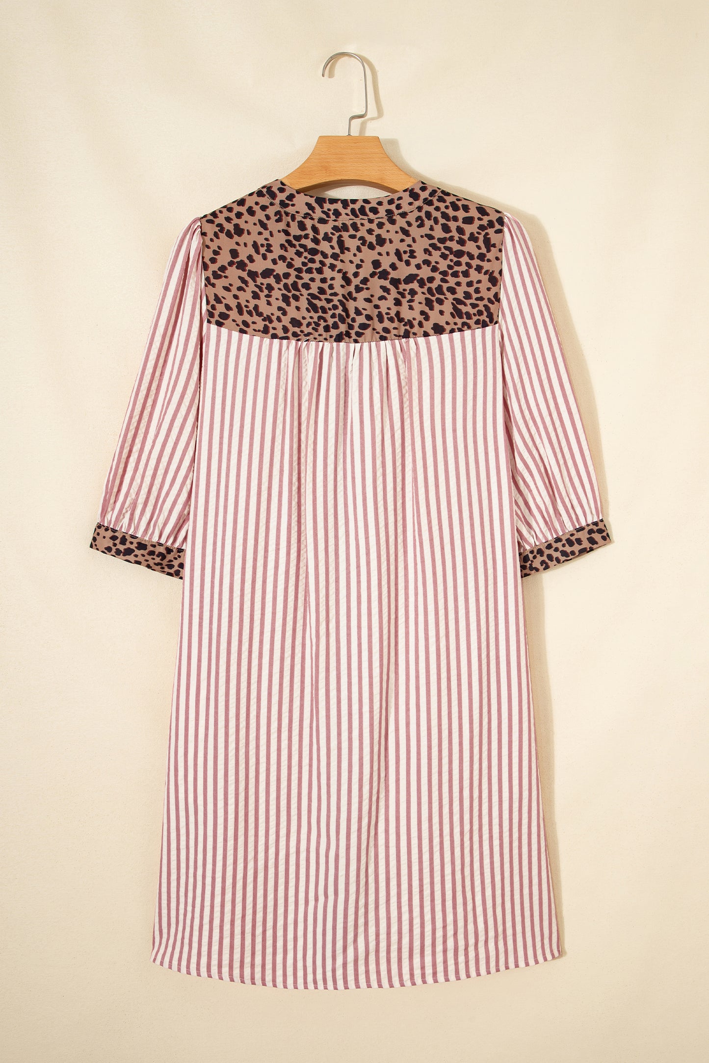 Women's Pink Striped Button Down Summer Mini Dress
