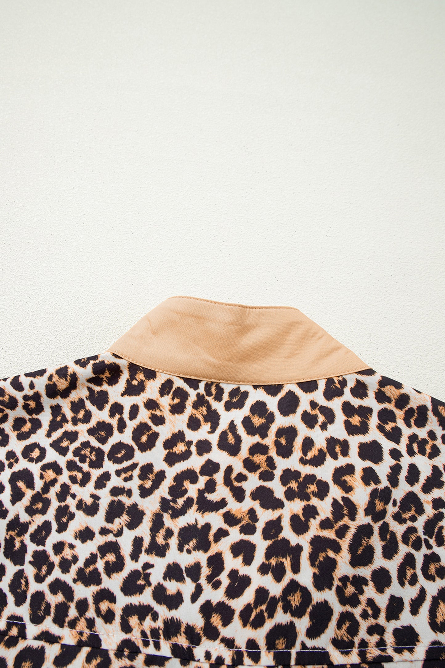 Women's Khaki Leopard Print Long Sleeve Summer Mini Dress