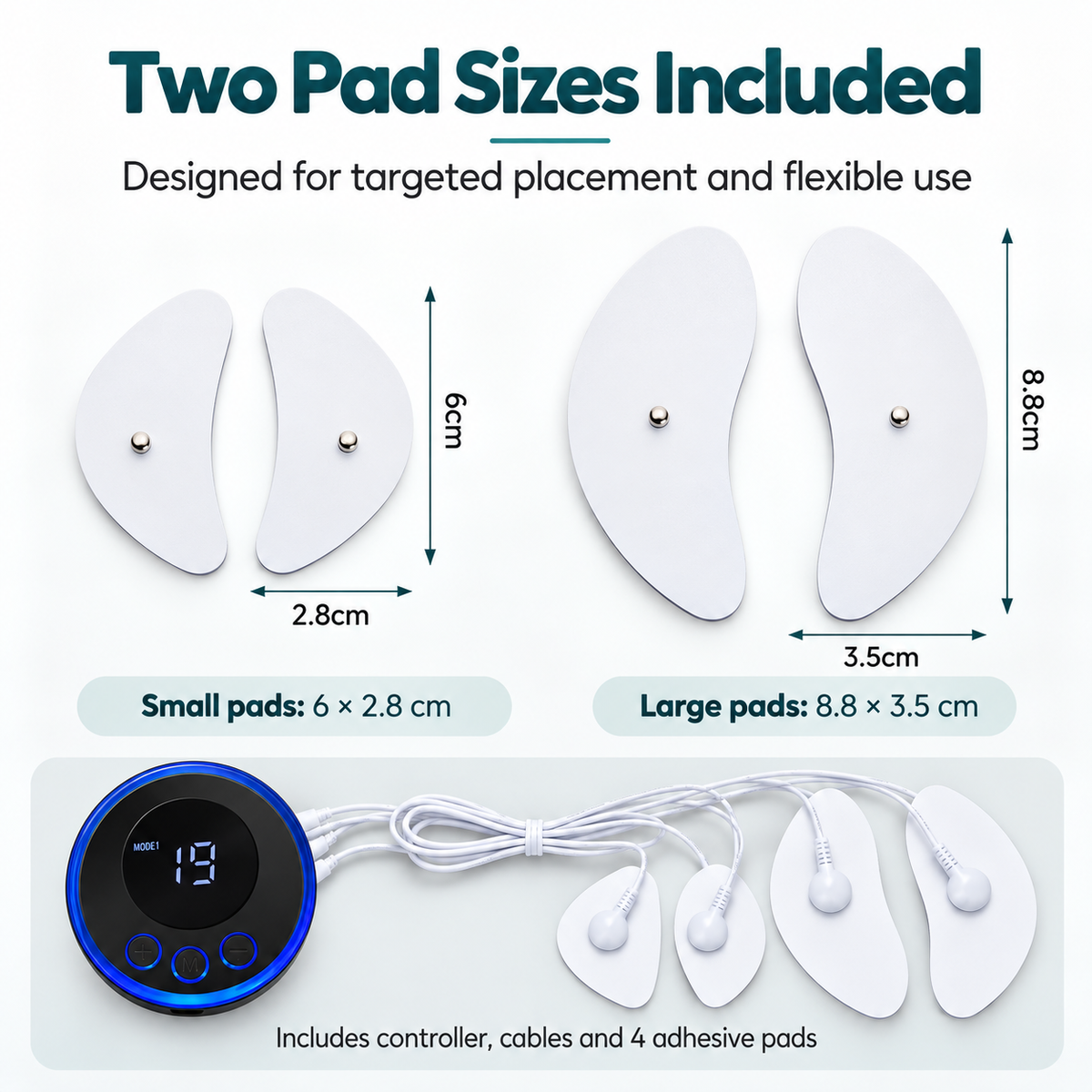 EMS Facial Toning Device – Microcurrent Face & Under-Eye Pads, 19 Intensity Levels, Rechargeable