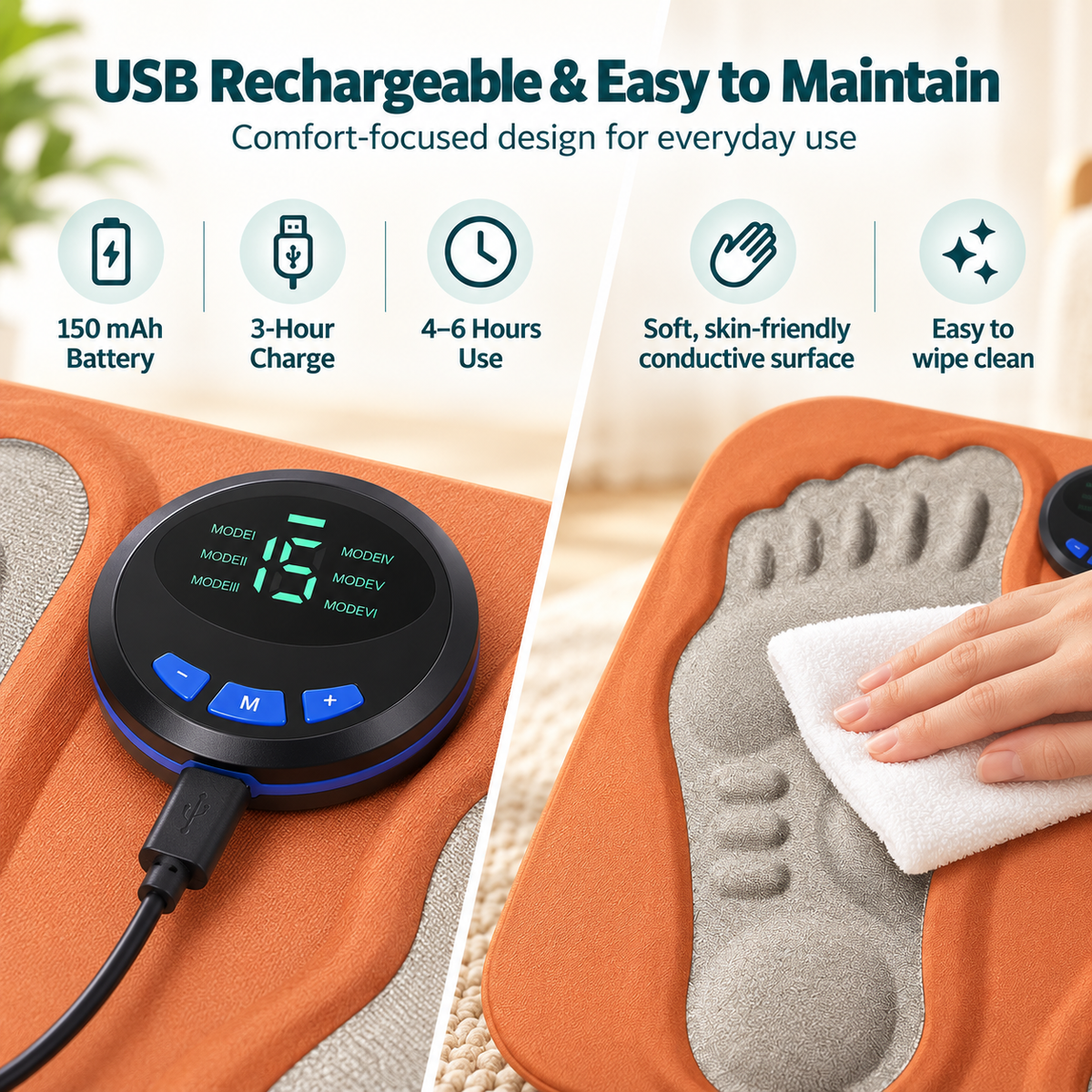 EMS Foot Massager Mat - Electric Foot Massager for Tired Feet