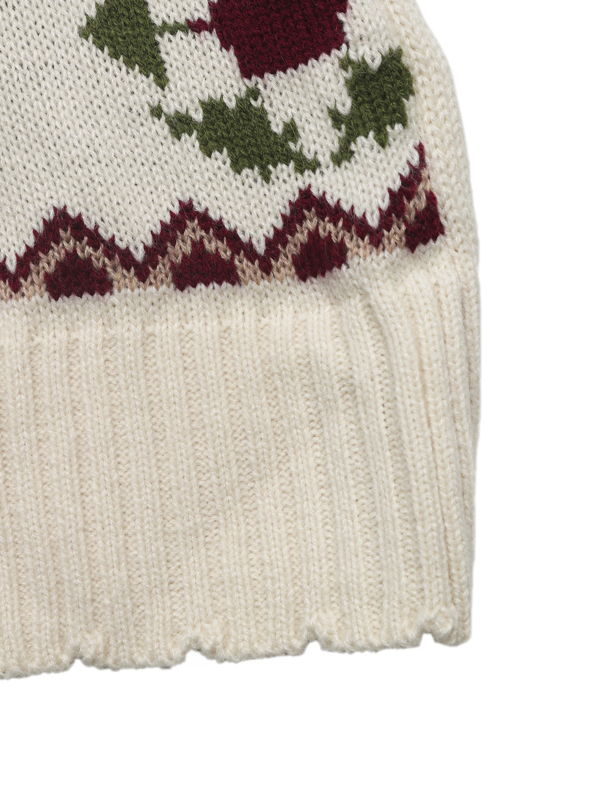 Fair Isle Cable Knit Bobble Stitch Polo Neck Jumper