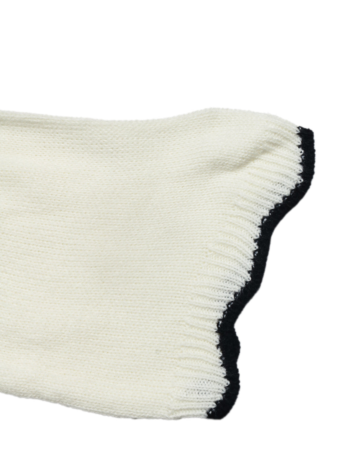 Scalloped Contrast Trim V Neck Cropped Jumper