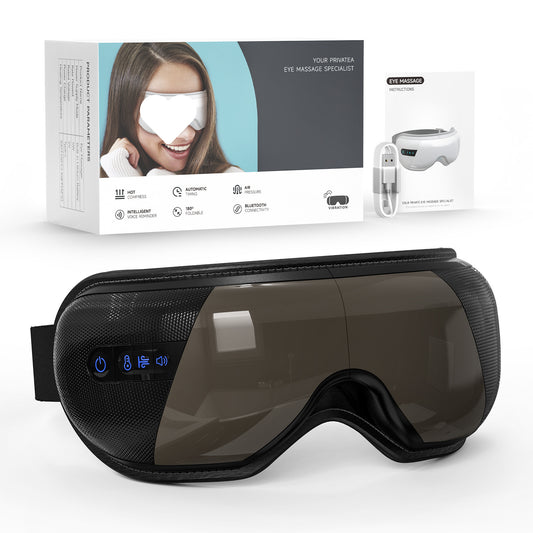 Almorio Rechargeable Eye Massager with Heat & Bluetooth