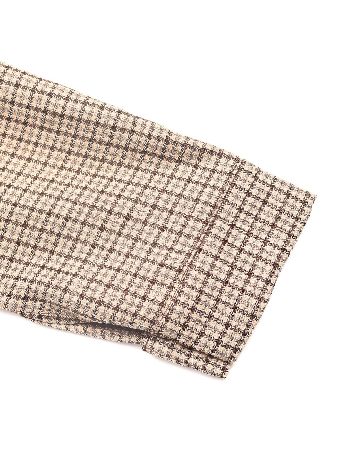 Corduroy Collar Zip Front Dogtooth Jacket