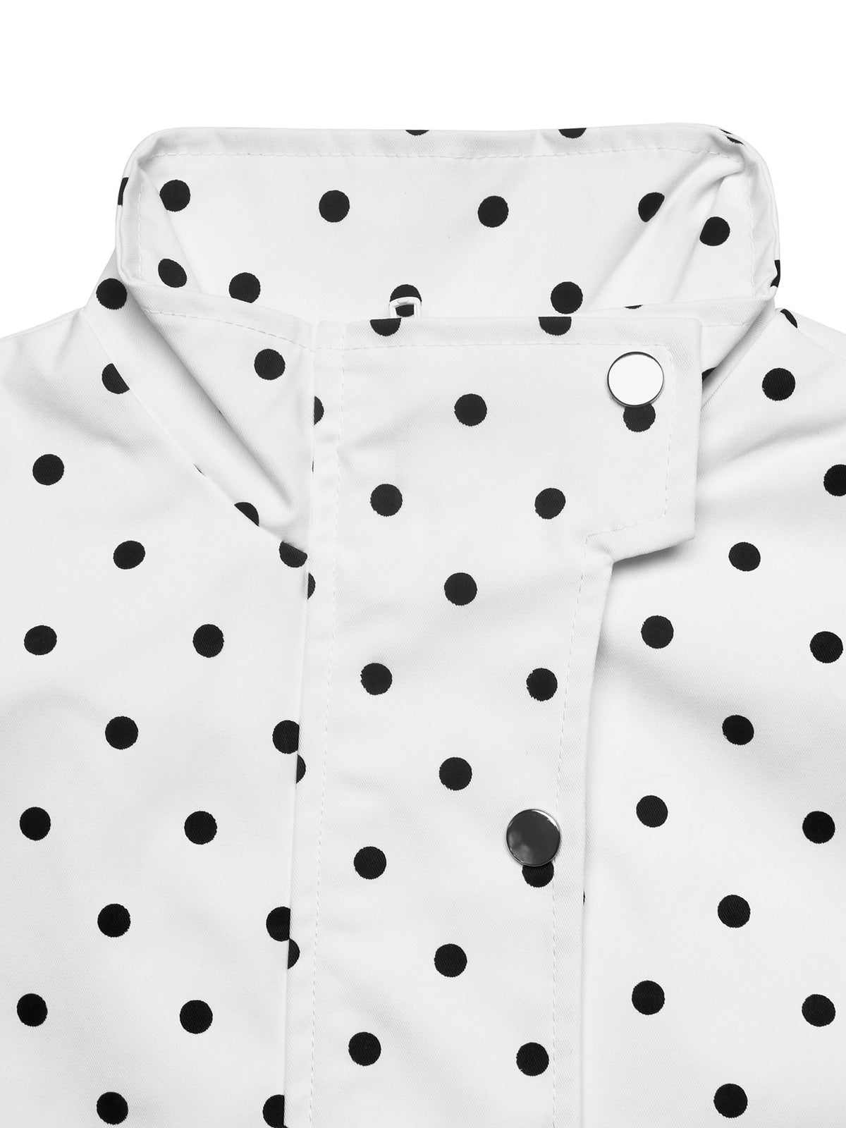 Funnel Neck Zip Front Cropped Polka Dot Jacket