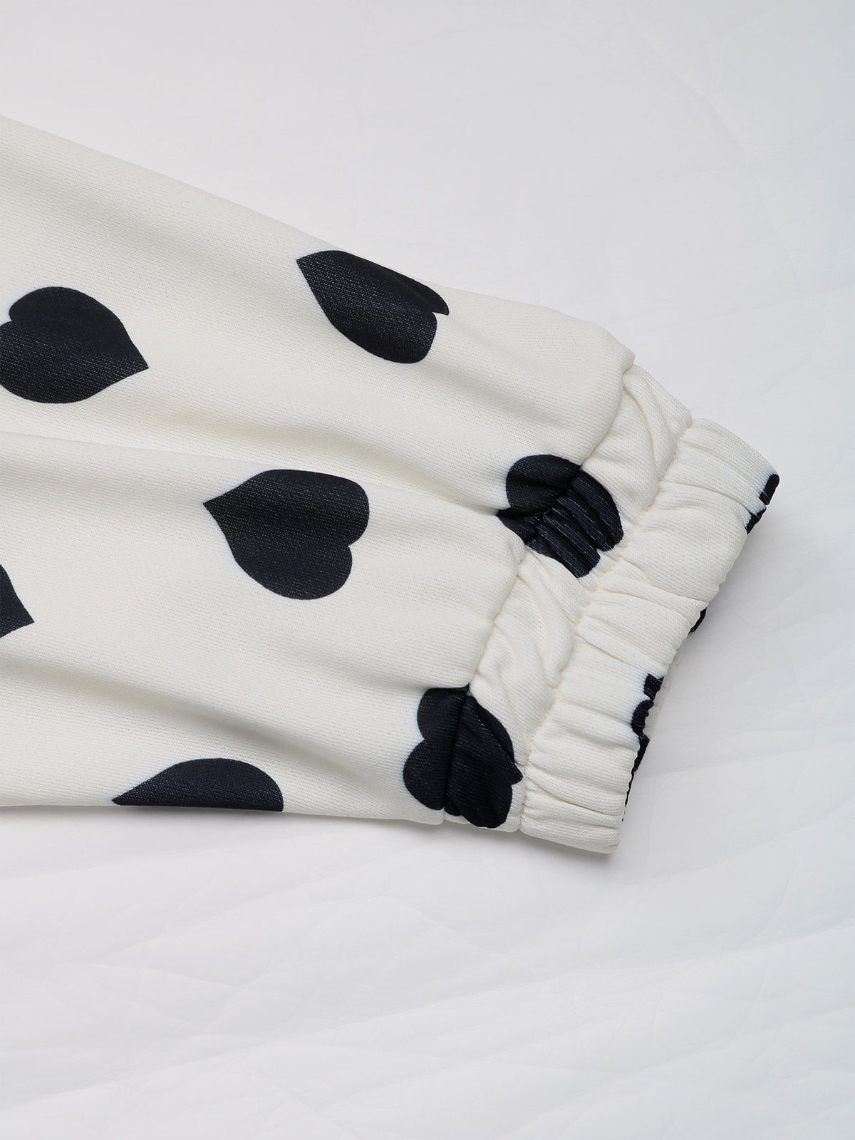Collared Heart Print Zip Front Bomber Jacket
