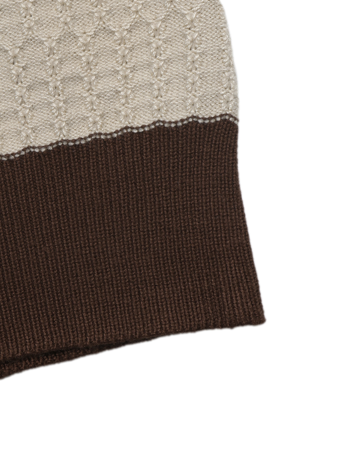 Textured Honeycomb Stripe Ribbed V Neck Fitted Jumper