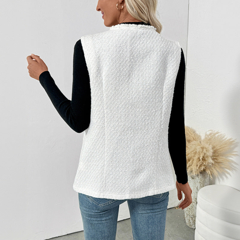 Women's Button Waistcoat - back view