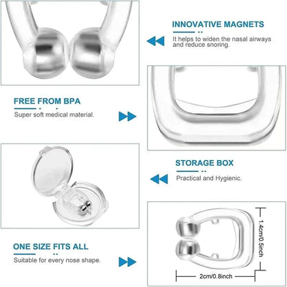 1/2/4PCS Silicone Magnetic Anti Snore Stop Snoring Nose Clip Easy Breathe Improve Sleep Aid Apnea Guard Night Device With Case - AliExpress 66
