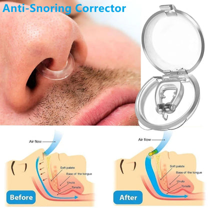 1/2/4PCS Silicone Magnetic Anti Snore Stop Snoring Nose Clip Easy Breathe Improve Sleep Aid Apnea Guard Night Device With Case - AliExpress 66