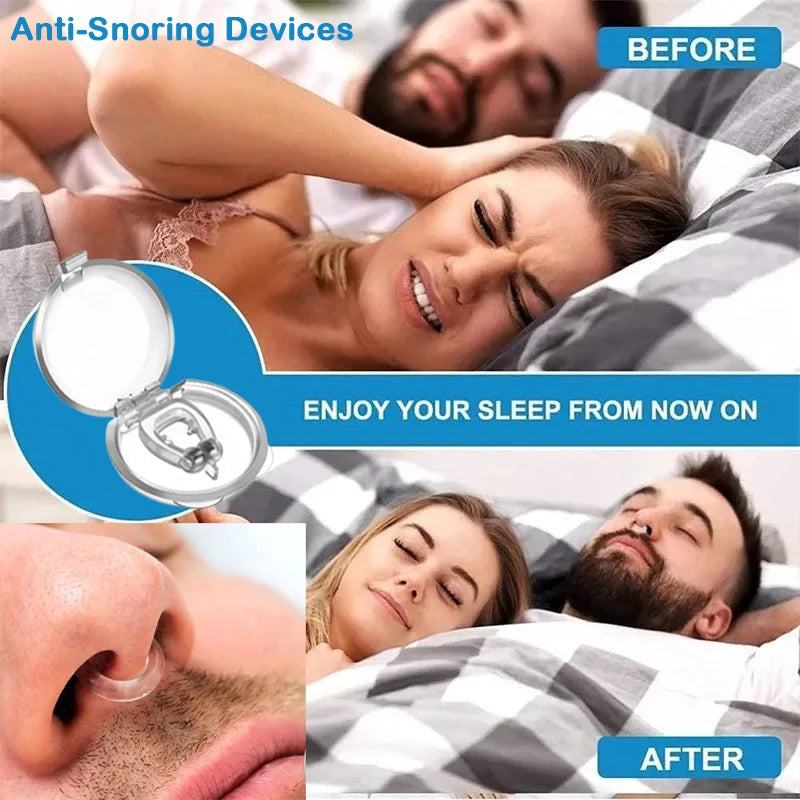 1/2/4PCS Silicone Magnetic Anti Snore Stop Snoring Nose Clip Easy Breathe Improve Sleep Aid Apnea Guard Night Device With Case - AliExpress 66