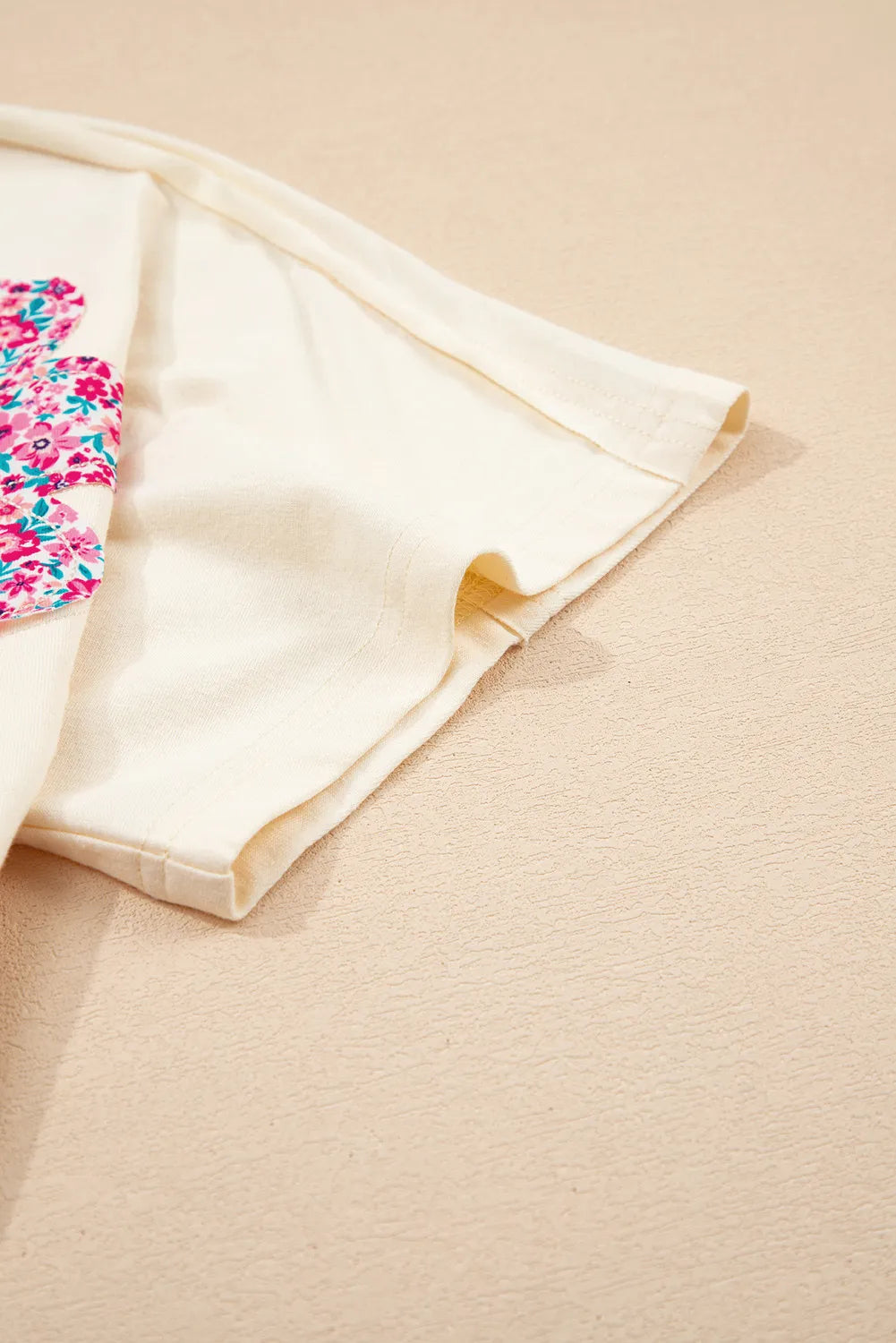 Apricot Floral Patch Loose Fit T-Shirt