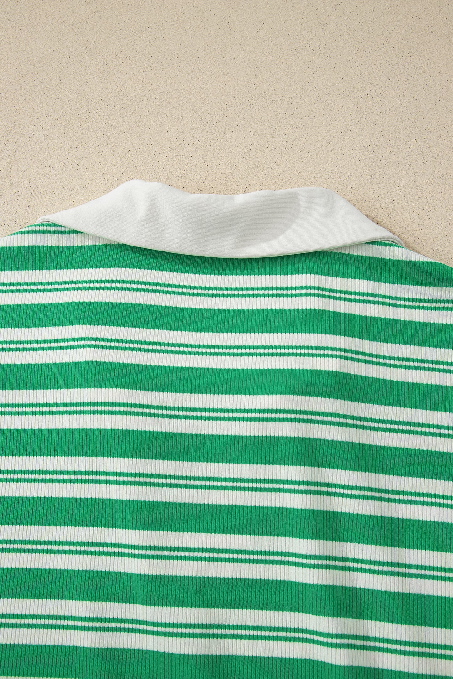 Women's Green Striped Summer Midi Dress with Pockets