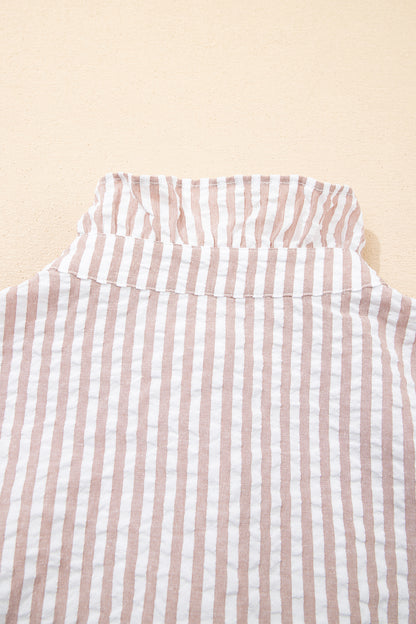 Women's Khaki Stripe Summer Maxi Dress