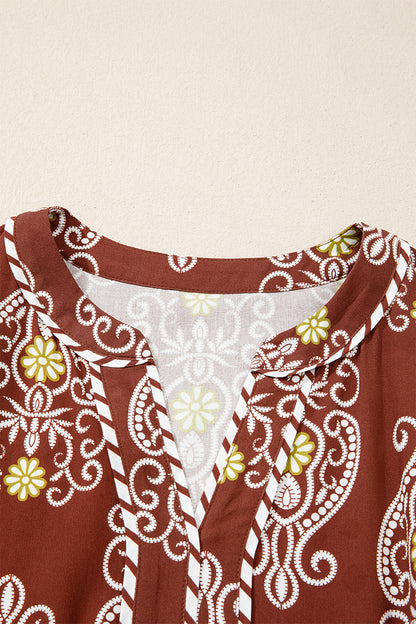 Women's Brown Floral Summer Midi Dress