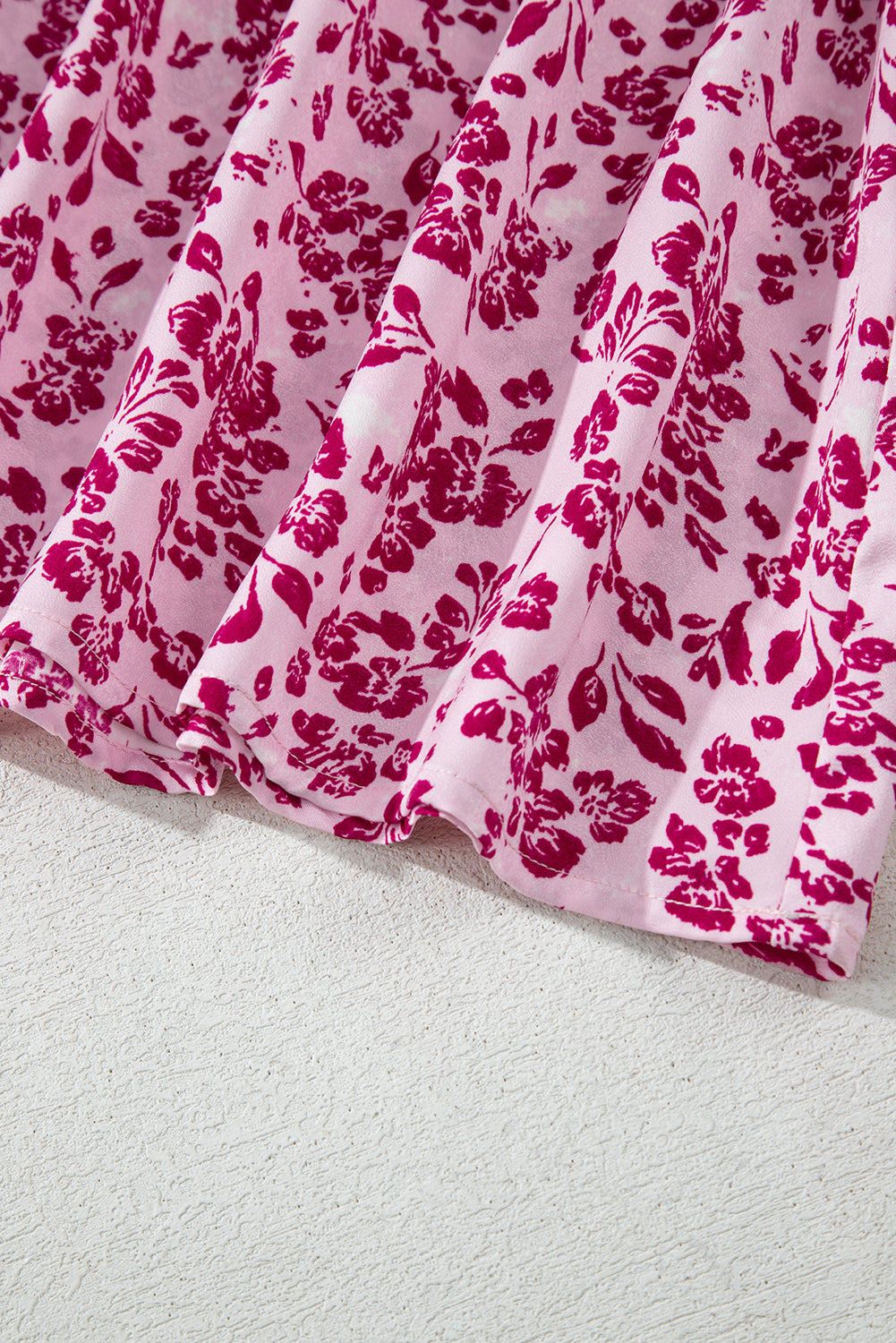 Women's Pink Floral Cutout Back Sleeveless Summer Maxi Dress