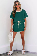 Colourblock Co-ord Set with Drop Shoulder Top and Skort