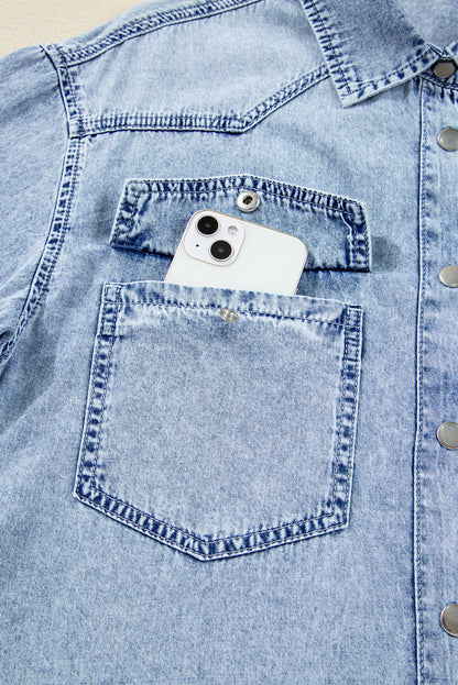Women's Blue Denim Summer Mini Dress