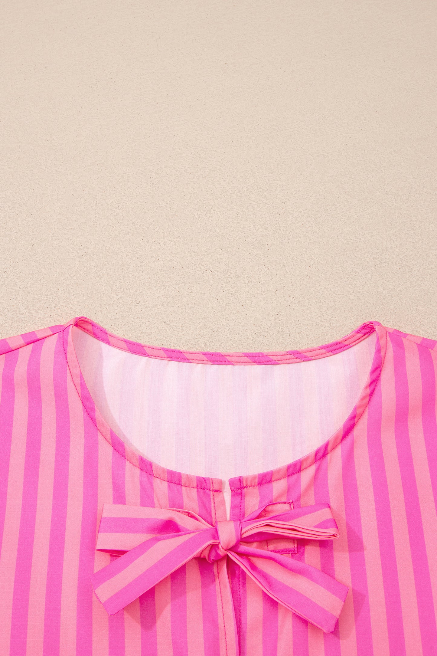 Women's Rose Striped Short Puff Sleeve Summer Mini Dress