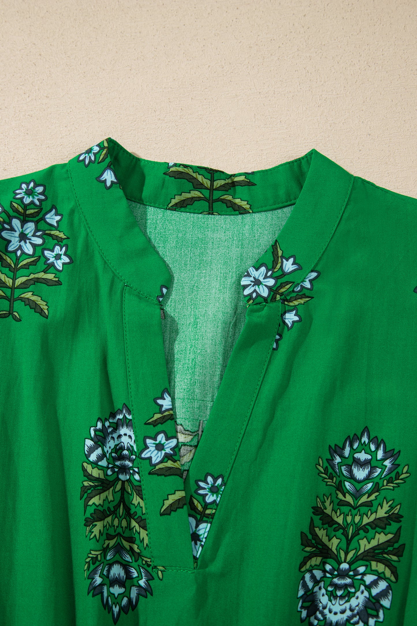 Women's Green Floral High Waist Summer Maxi Dress