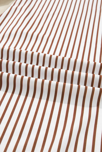 Women's Brown Stripe Summer Maxi Dress