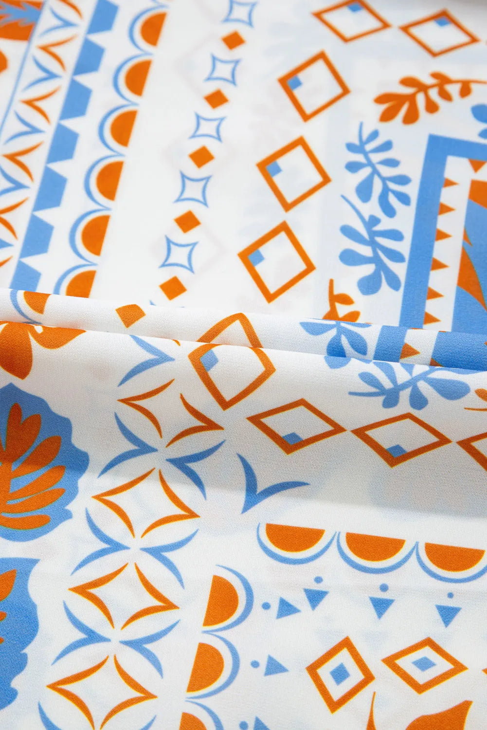 Orange Multi Print Maxi Dress with Ricrac Trim