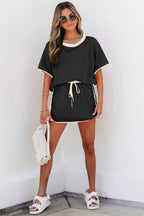 Colourblock Co-ord Set with Drop Shoulder Top and Skort