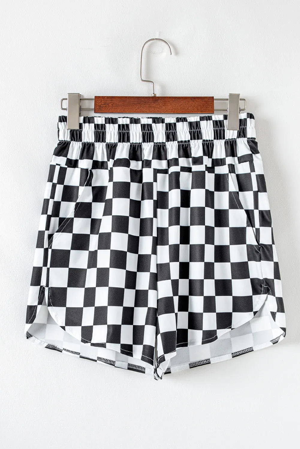High-Waist Checkered Shorts