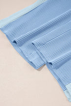 Ribbed Colourblock Co-ord Set with Wide-Leg Trousers