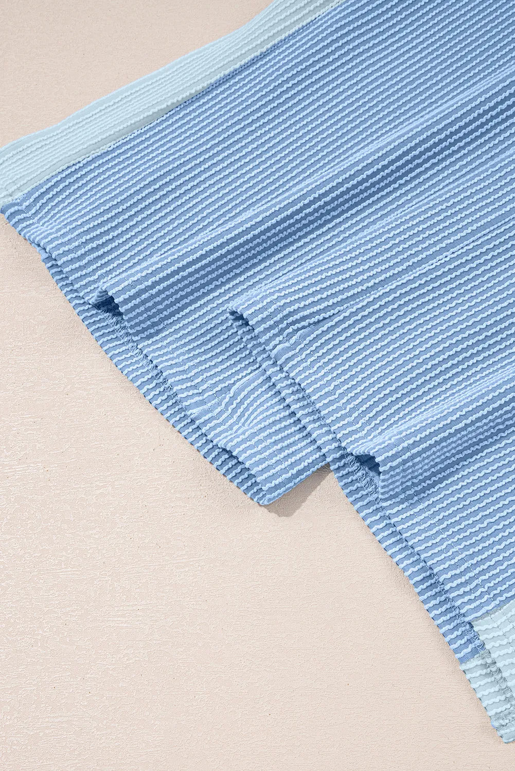 Ribbed Colourblock Co-ord Set with Wide-Leg Trousers