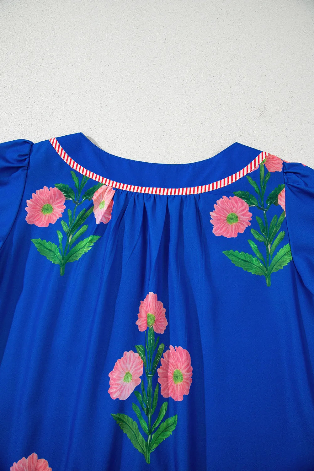Bloom Pop Split-Neck Mini Dress
