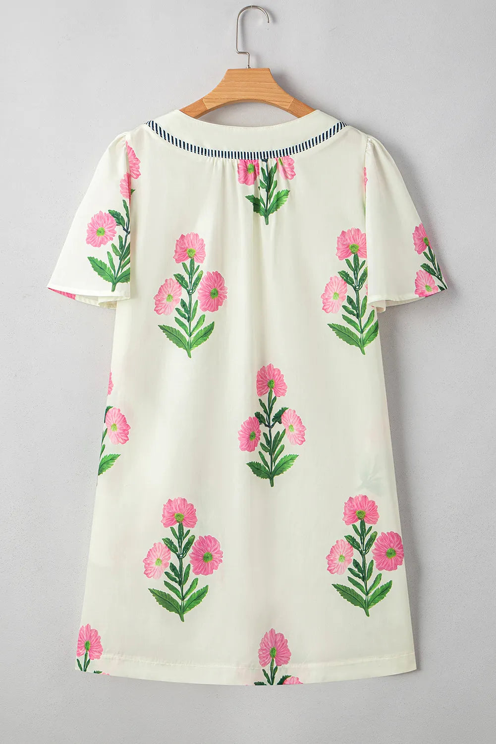 Bloom Pop Split-Neck Mini Dress