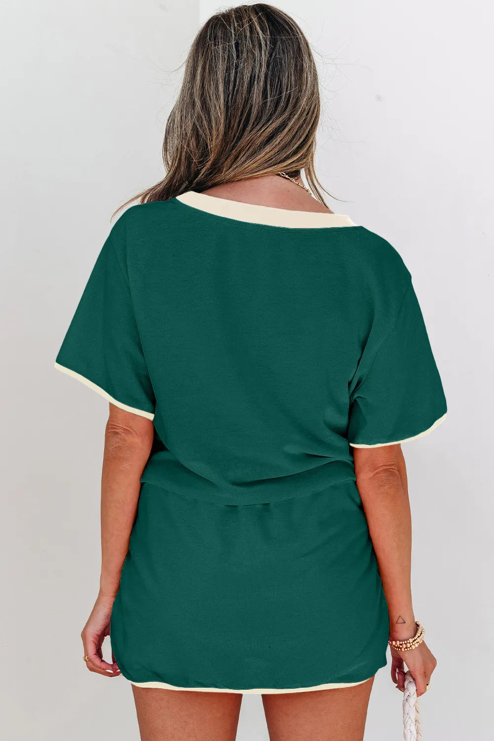 Colourblock Co-ord Set with Drop Shoulder Top and Skort