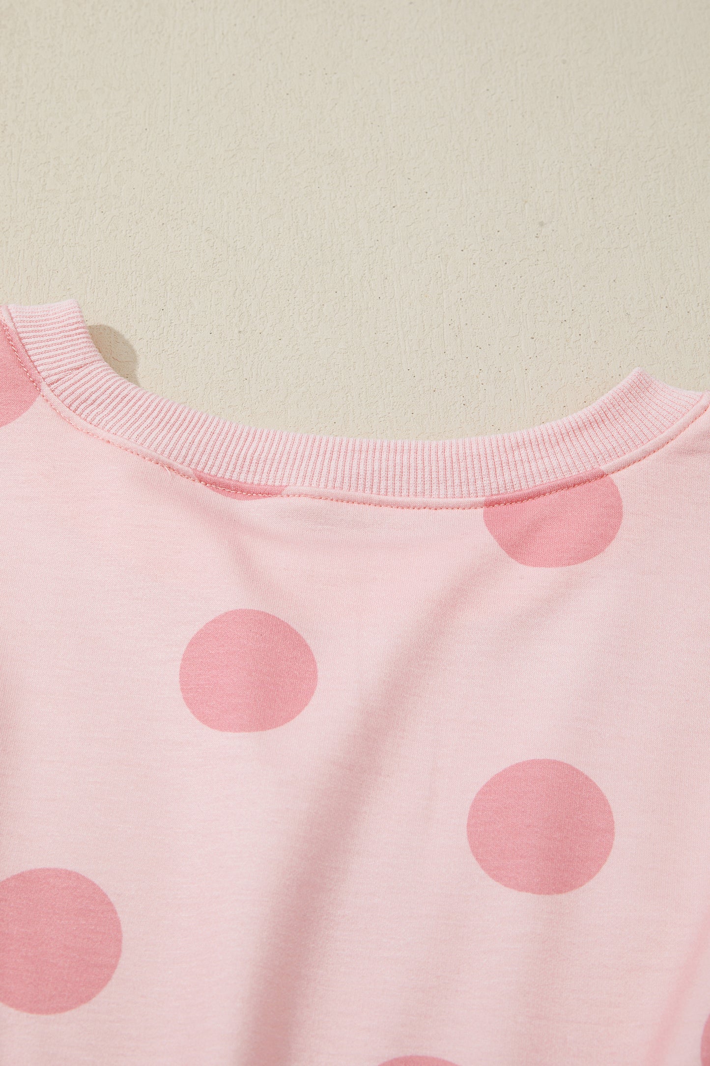 Women's Pink Polka Dot Long Sleeve Summer Mini Dress